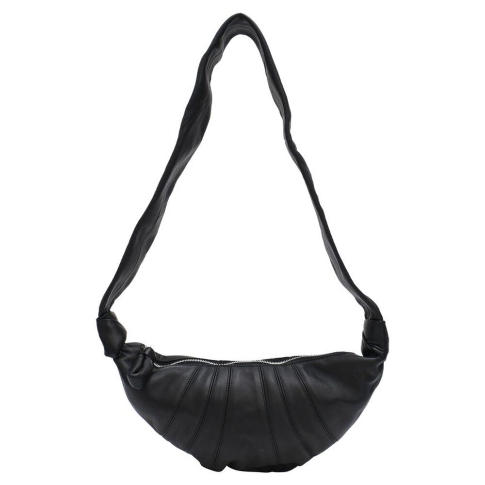 Lemaire Small Croissant Bag in Black Leather